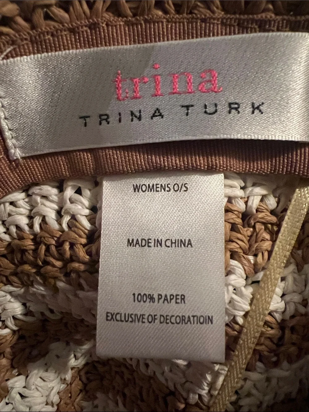 Trina Turk Brown & White  Sun Hat